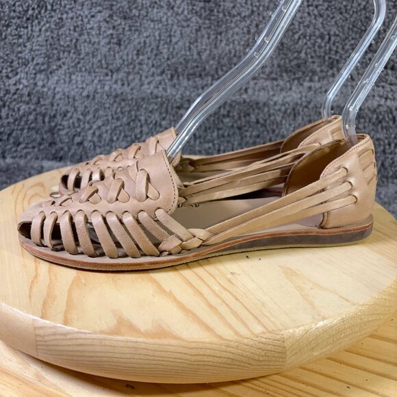 Nisolo Shoes - Nisolo Huarache Sandal Womens Size 9 Leather Tan Slip On Handwoven in Peru